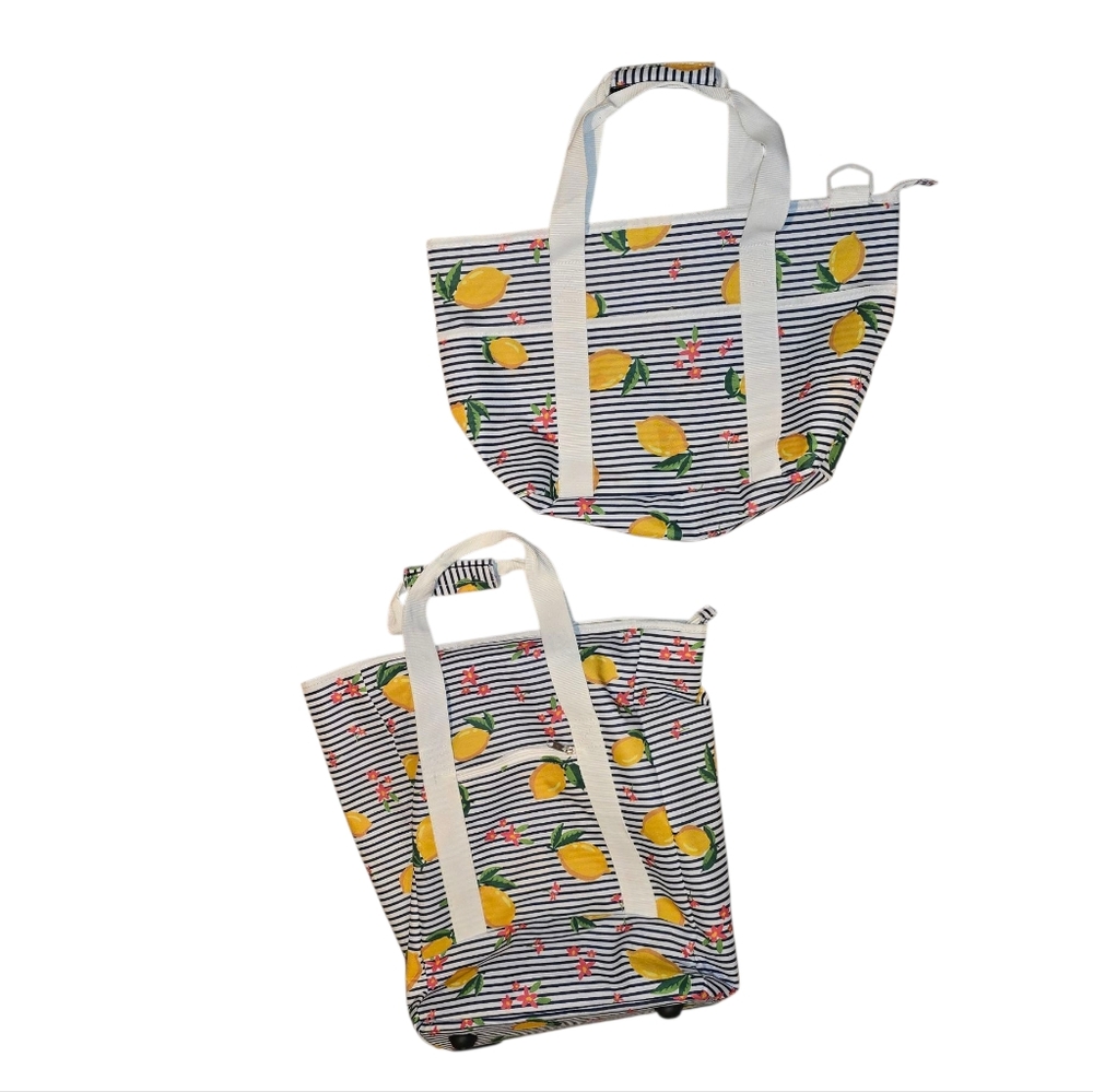 Woman Within Lemon Design Travel Bag-2 Piece - Picture 2 of 3